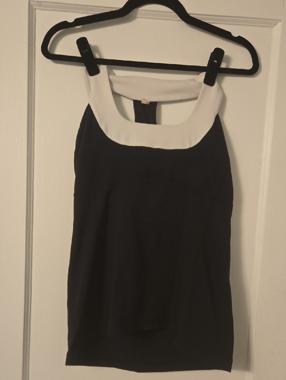 lululemon athletica Black Tank with White Square Neckline